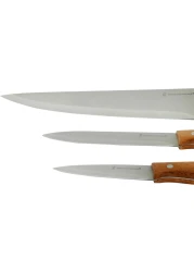 Gibson Home Seward 3 Piece Stainless Steel Cutlery Set with Wood Handles