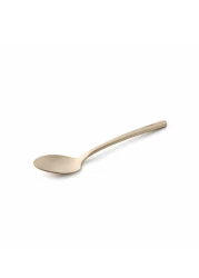 LIFE SMILE - 12pcs Cutlery Set, 18/10 Stainless Steel, Flatware Set, 12pcs Dinner Spoon, Shine Champagne Gold, for Home Kitchen, Mirror Polished