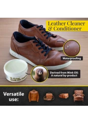 Fiebings Mink Oil for Leather Boots 6 oz Leather Cleaner Conditioner Waterproof Preserve Soften All Smooth Leathercraft Vinyl Prevents Salt Stains Use On Couch Shoe Purse Belt