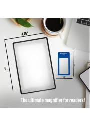 MagniPros Premium 3X 300 Page Magnifying Lens with 3 Bonus Bookmark Magnifiers for Reading Small Prints Low Vision Aids Solar Projects