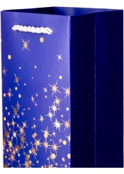 Cuisine Art Wine Bags, Wine Gift Paper Bags Single Bottle Wine Gift Bags Red Wine Tote Bags, 4.7 x 3.9 x 14.2&rsquo;&rsquo; Wine Gift Bags Kraft Paper Wine Bags Bulk with Handles, Pack of 6 Blue Gold