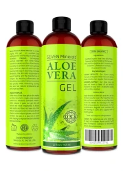 Seven MineralsAloe Vera Gel 99 Organic Big 12 oz NO XANTHAN so it Absorbs Rapidly with No Sticky Residue made from REAL JUICE NOT POWDER
