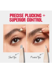 Revlon Designer Series Mini Tweezer Set Hair Removal Tool Kit With Mini Slanttip and Point Tip Tweezers Portable and Easy to Use Made With Long Lasting Stainless Steel 1 count