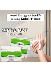 White Facial Tissue with Natural wood pulp, 3 ply, 200 sheets, 1 box of 5 packs, Soft and Absorbent, Sustainable, Suitable for all skin, Any event and Eco-Friendly, Wet & Dry Dual Use, 47cm. (White)