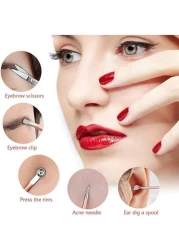 Generic Set 18 Pieces Manicure Set Stainless Steel Professional Nail Clippers Pedicure Tools For Hand Foot And Face Care