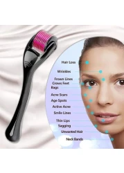 Derma Roller for Hair Growth, Skin Tightening, Beard Care, Acne Scars, and Stretch Marks Microneedling Roller for Face, Scalp &amp; Beard Easy-to-Use Skincare Tool
