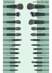 Koccido Makeup Brushes 22 Pcs Makeup KitFoundation Brush Eyeshadow Brush Make up Brushes Set Green 22 Piece Set