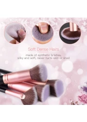 BESTOPE PRO 16Pcs Makeup Brushes Set 4Pcs Beauty Blender Sponge Set and 1 Brush Cleaner Premium Synthetic Foundation Brushes Blending Face Powder Eye Shadows Make Up Brushes Kit Rose Gold