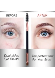 Duo Eyebrow Brush Eyebrow Brush Eyelash Comb and Eyebrow brush Professional Angled Eye Brow Brush and Spoolie Brush Set BlackBlack