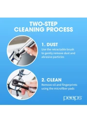 CarbonKlean Peeps Glasses Cleaner for Eyeglasses Reading Glasses and More Lens Cleaner with Carbon Microfiber Tech Injected Black 1 Count Pack of 1