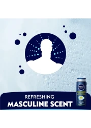 NIVEA MEN 3in1 Shower Gel Body Wash Power Fresh 24h Fresh Effect Citrus Scent 500ml