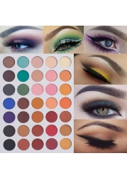 35 Colors Eyeshadow Palette with 7Pcs Makeup Brushes Set All in One Makeup Kit Matte Shimmer Pigmented Eye Shadow Pallete Waterproof Powder Natural Nude Naked Smokey