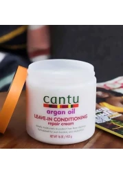 كانتو كريم إصلاح الشعر المتضرر المرطب بزيت الأرغان يترك على الشعر - أبيض 453 غرام