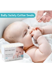 Baby Cotton Swabs Organic ChlorineFree Safety Swabs for Kids or Newborn Babies 100 Biodegradable Gentle Baby Qtips CrueltyFree Hypoallergenic Children Cotton Buds 4 packs of 55 ct Total 220