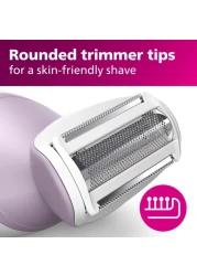 Philips Lady Shaver Series 6000 Cordless Wet and Dry Shaver with 4 Accessories, Body Exfoliating Glove, Comb Attachment (Model BRL136/00)