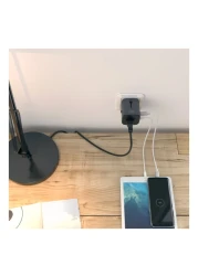 أوكي محول العالمي مع 3 منافذ USB - أسود