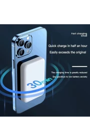 Mag-Safe Battery Pack, Magnetic Wireless Power Bank 10000mAh, Fast Portable Charging Light-ning Compatible with Mag-Safe (for iPhone 12,13,14,15)