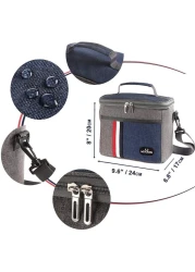 ماهمير حقيبة غداء معزولة، حقيبة كبيرة محمولة مبردة للرجال والنساء الكبار، حقيبة يد للكتف، حقيبة يد مضادة للتسرب ومقاومة للماء (رمادي)