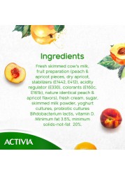 Activia Full Fat Peach And Apricot Stirred Yoghurt 120g Pack of 8