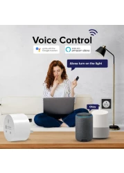 Smart Plugs That Work with Alexa Google Home and Smart things Smart Socket with Remote Control and Timer Function 2.4 GHz Wi-Fi Only
