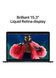 Apple MacBook Air 15 Inch, 8GB RAM, 512GB SSD, Midnight (M3 Chip, 8-Core CPU And 10-Core GPU, English Keyboard, MRYV3ZS/A)