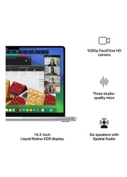 Apple MacBook Pro 14 Inch, 8GB RAM, 512GB SSD, Silver (Apple M3 Chip, 8-Core CPU And 10-Core GPU, English/Arabic Keyboard, MR7J3AB/A)