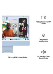 Apple iMac 24-Inch 8GB RAM 256GB SSD Full HD Monitor Arabic Blue