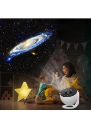 FIPKA Star Projector light، 12 في 1 جهاز عرض بلانيتيريوم ستار ضوء ليلي واقعي مرصع بالنجوم، دوران 360 درجة، توقيت، تصميم كتم الصوت، تأثير الإسقاط لغرفة النوم