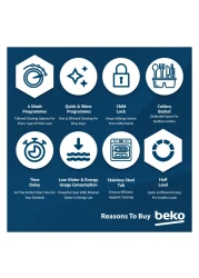 Beko Freestanding Dishwasher 13 Place Settings, 4 Programs, 2 Racks, A++ Energy Rating, Quiet Operation(49 dBA),Stainless Steel Tub, DVN04X20S(Silver)