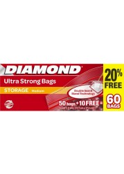 Diamond Zipper Storage Bags Medium Pack of 60
