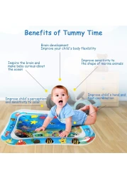 Baby Kids Water Play Mat &ndash; Inflatable Infant Tummy Time Playmat, Fun Activity Toy for Toddlers, Colorful Water Play Pad for Babies, Ideal