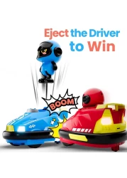 Dealio Remote Control Ejecting Bumper Cars High Speed RC Battle Cars with Ejector Seats, Multiplayer Toy Cars for Kids RC Battle Stunt Cars with LED Lights & Sound, Ejecting RC Race Car Toddler Toys