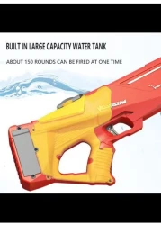 Toy Garrage Shark Electric Rechargeable Waterproof Water Bursting Gun Toy Sprayer for Summer, Outdoor, Beach &amp; Pool Ideal for Kids, Adults, 550ml Capacity (Red)