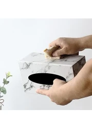 حامل غطاء علبة المناديل - منظم أنيق لحامل المناديل لغرفة المعيشة والمكتب وغرفة النوم والحمام - تصميم أنيق للمكتب والمنضدة والطاولة