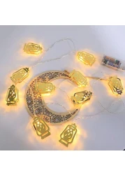 Aiwanto Ramadan Light Decoration Eid Decorations-Mini Gold Lightings Decorations for Home Book Stand Decoration Lightings