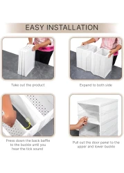 منظم أحذية شفاف قابل للطي بـ6 طبقات مع أبواب – موفر للمساحة، متين، بدون تركيب، قابل للتوسيع، محمول، خزانة تخزين أحذية شفافة مناسبة للمنزل، المدخل، غرفة المعيشة، أو السكن الطلابي