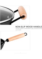 GStorm - 3PCS Cookware Set Wok Frying Pan Saucepan with Lid Pots Pans Set Maifan Stone Nonstick Egg Pan Cooking Tools