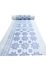 10KG Disposable Sofra Roll, Beautiful Sofra Table Sheet Rolls - Blue Flower