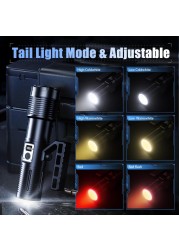 P160 Super Bright LED Flashlight - 80W Heavy Duty, 100,000 Lumen High-Power Handheld Aluminum Alloy Torch for Outdoor, Tactical, and Emergency Use