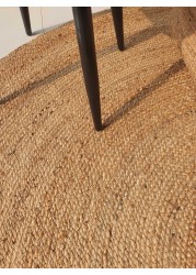 Handmade Natural Color 200 CM Braided Round Jute Rug - BR 016