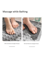 Anti-Slip Massage Bathroom Bath Tub Mats with Suction Cup and Drain Hole Quick Drying Shower Floor Mat (40×70CM)