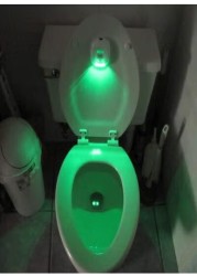 Radiotronics Motion Activated Toilet Night Light, Auto Motion Sensor Toilet Seat Night Light Bathroom Nightlight with Red and Green Light