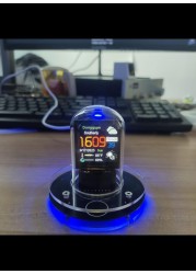 Smart 1.54&quot; IPS Display Clock: WiFi, RGB, Weather Updates - 4 Modes, High-Res Album, Customizable Colors &amp; GIFS, Auto Night Mode, Easy Weather Access