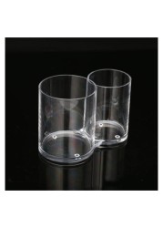 2 Sections acrylic Makeup Organizer Cotton Pads Holder Cosmetics Storage Case Stand for Make Up Brushes Dispenser Divider