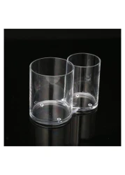 2 أقسام منظم ماكياج الاكريليك وسادات قطنية حامل حقيبة تخزين مستحضرات التجميل حامل لموزع موزع فرش المكياج