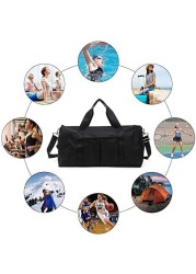 MahMir Gym Bag with Shoes and Waterproof Pocket (Blue)