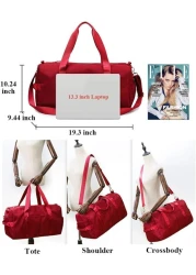 MahMir Gym Bag with Shoes and Waterproof Pocket (Red)