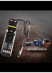 200W Mini Car Vehicle Inverter DC 12V to AC 220V USB Output High-power Power Inverter Small Car Special Edition – Black