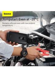 1000A UltraSafe Car Battery Jump Starter, 12V Battery Pack, Portable Charger with Jumper Cables for 4.0L Gasoline & 2.5L Diesel Engines, Built-in 10000mAh Power Bank, Compact & Reliable.
