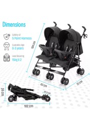 Teknum Twin Stroller Fellow - Black